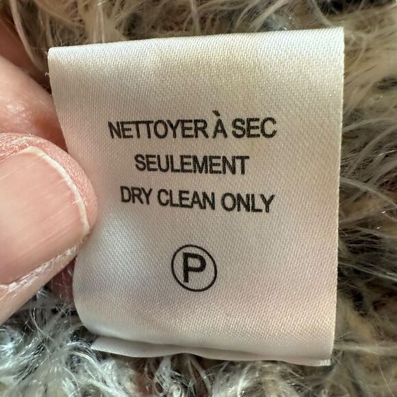 Katherine Barclay Montreal Sz L Multi Color Fuzzy Eyelash Open Front Sweater - Picture 6 of 8